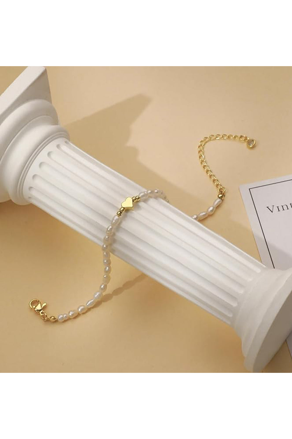 Adjustable Gold Faux Pearl Bracelets