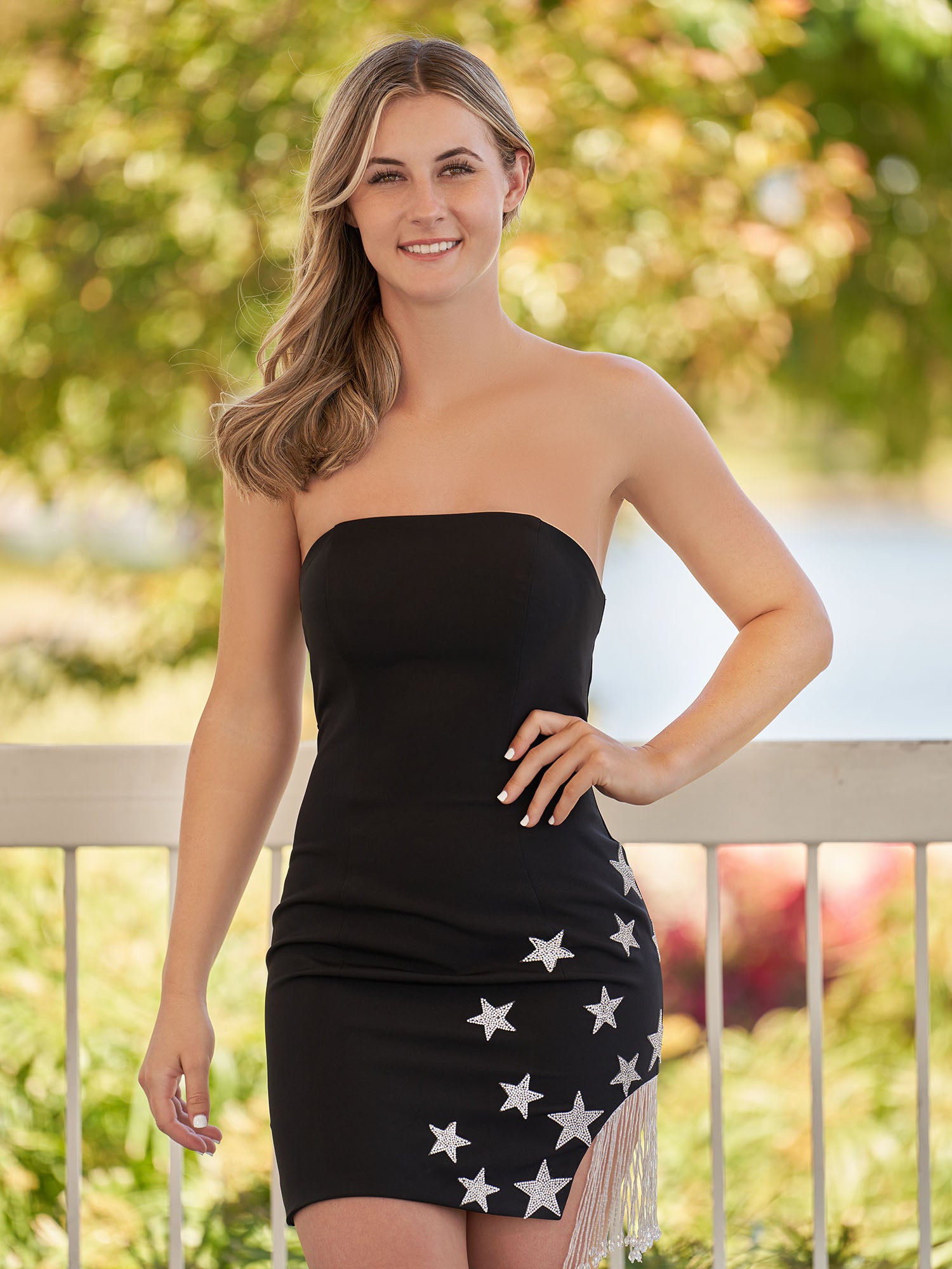 Sheath Strapless Satin Homecoming Dress