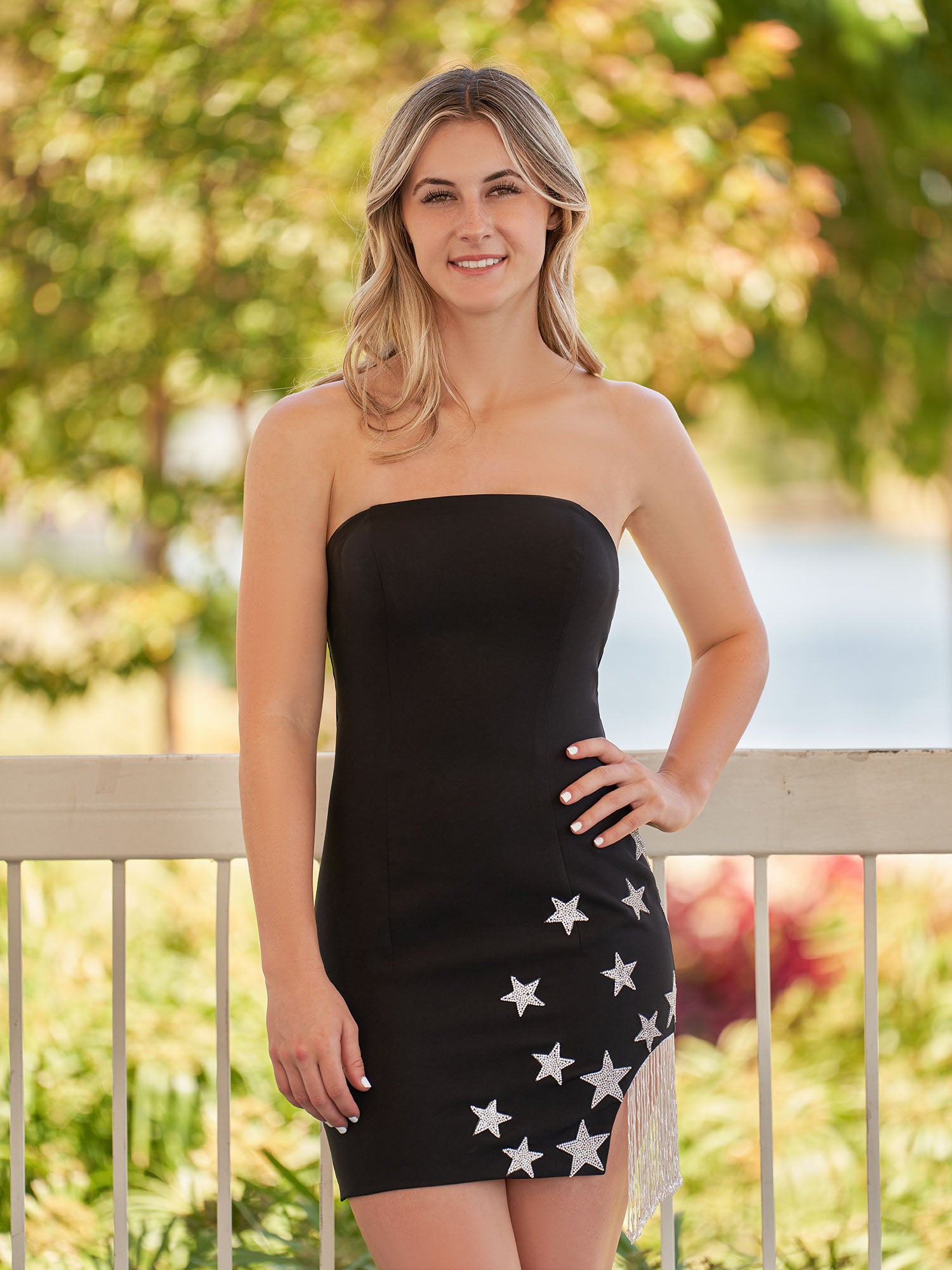 Sheath Strapless Satin Homecoming Dress