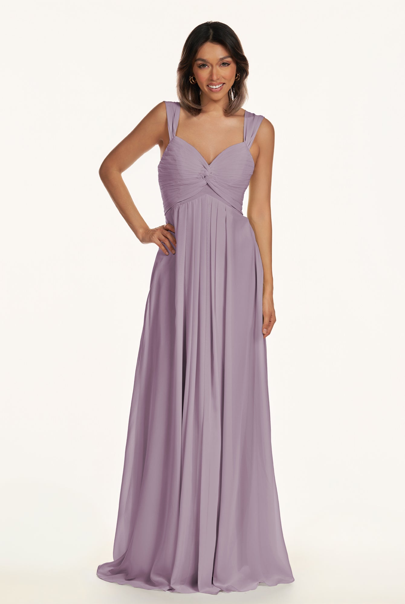 KissDress-Breona Dusk A Line Chiffon Off the Shoulder Twisted Long Bridesmaid Dress