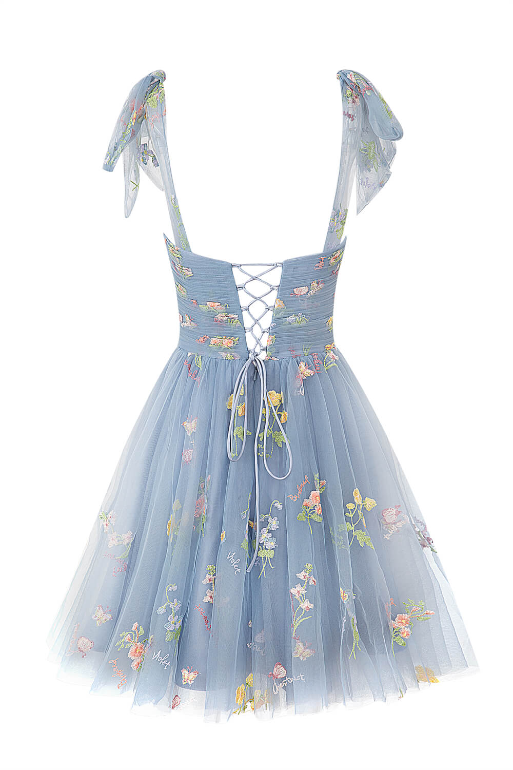 Aline Short Sweetheart Tulle Floral Homecoming Dress