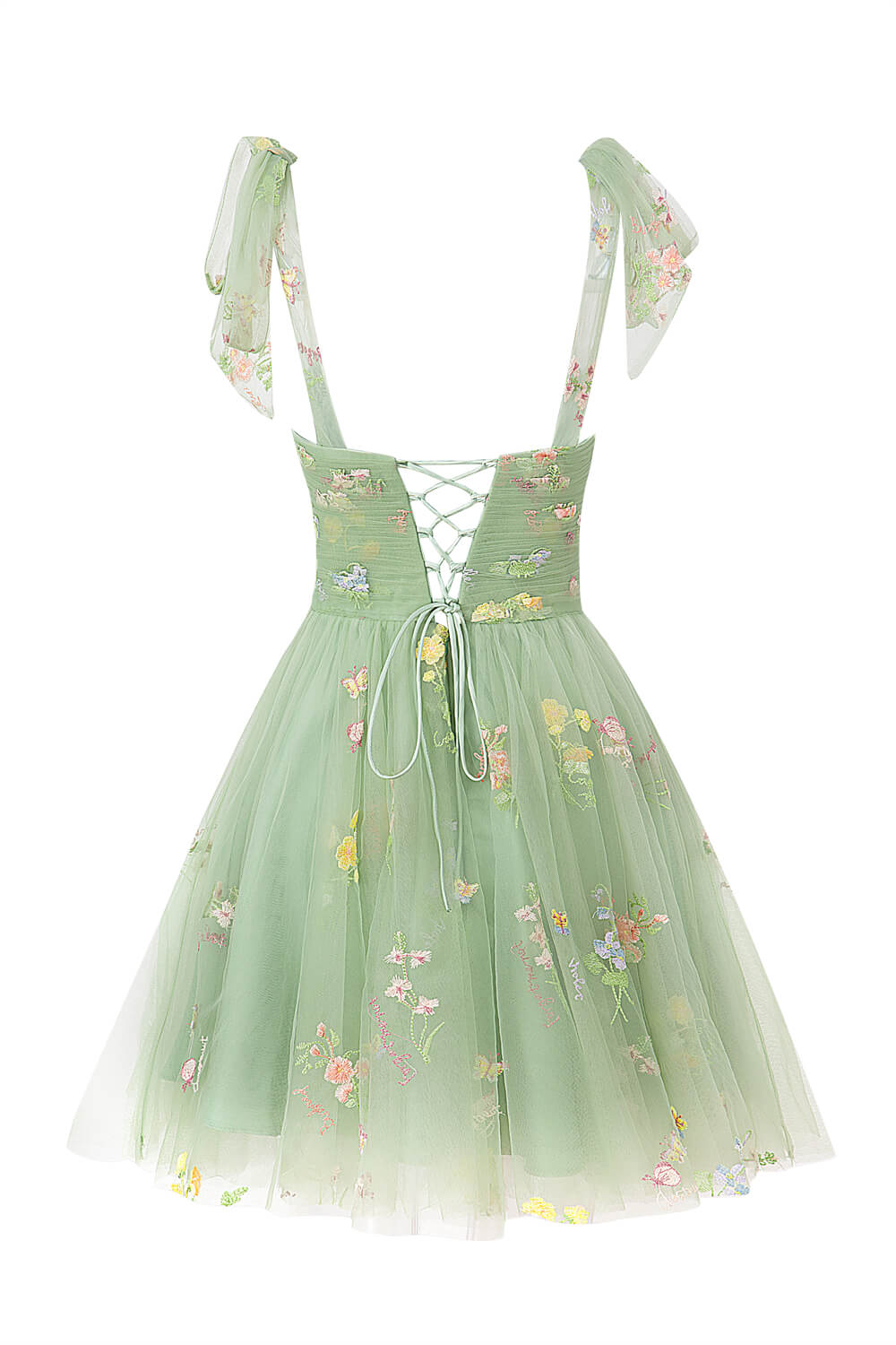Aline Short Sweetheart Tulle Floral Homecoming Dress