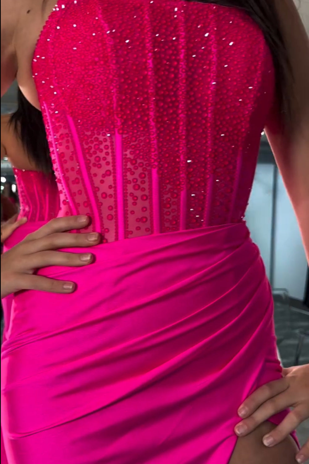 Mermaid Scoop Neck Blue Satin Long Prom Dresses