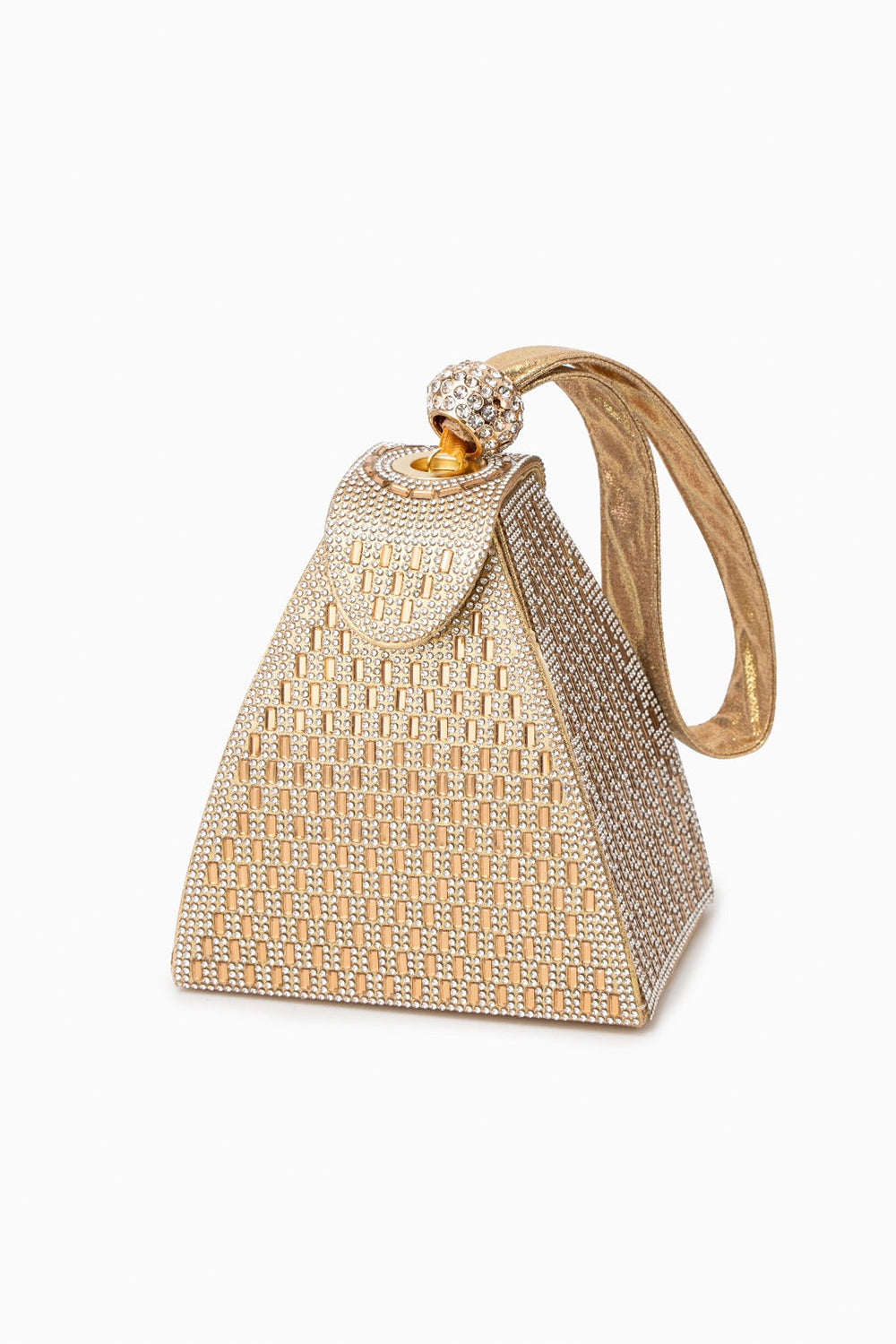 Crystal Gold Pyramid Handbag