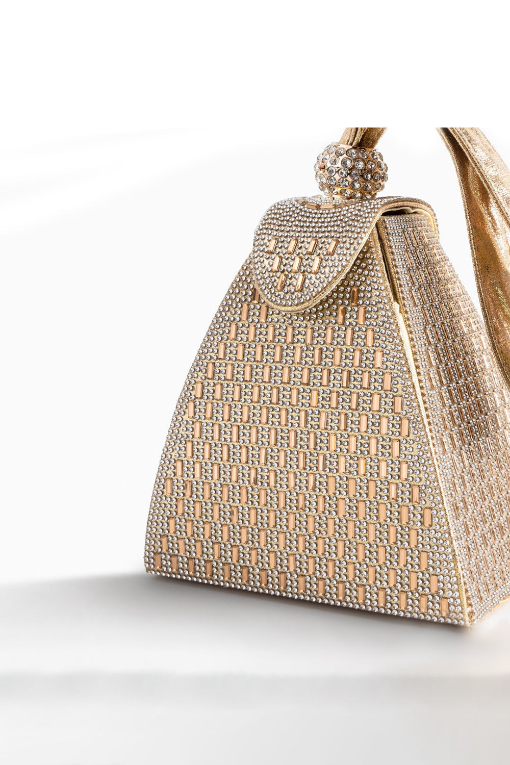 Crystal Gold Pyramid Handbag