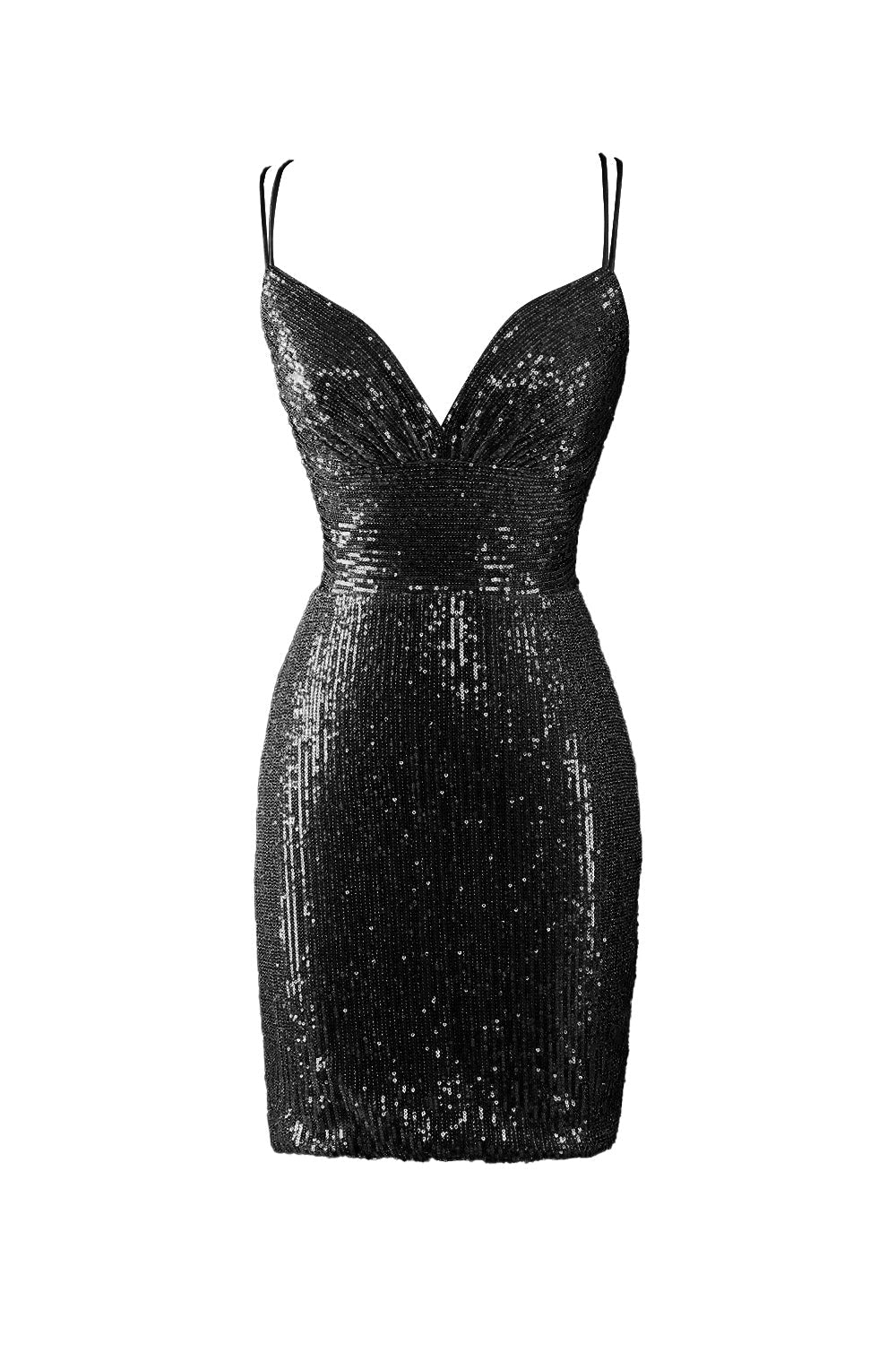 Bodycon V Neck Blue Sequins Homecoming Dress