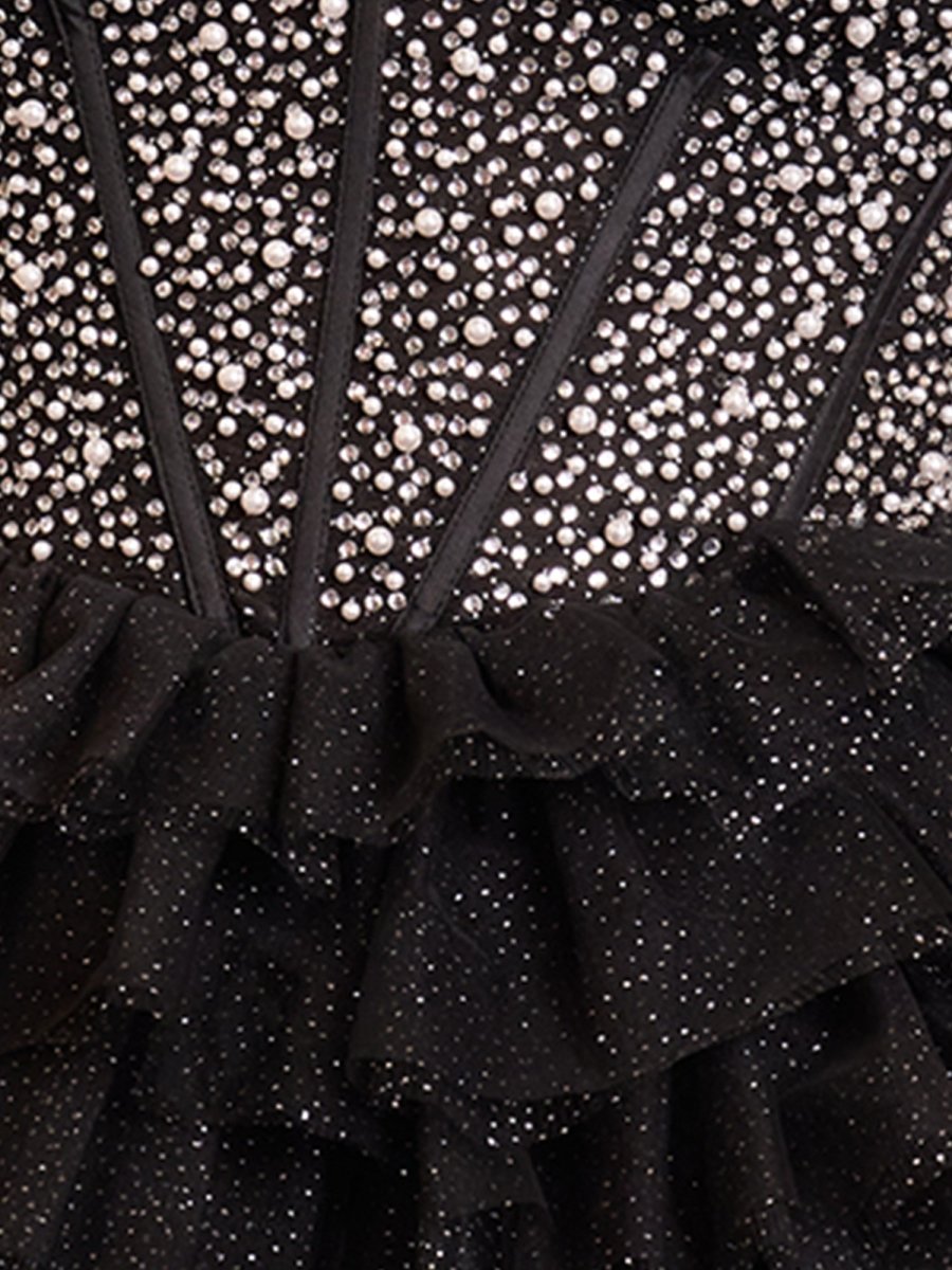 Delia |A Line Off the Shoulder Beaded Homecoming Dress with Feathers - KissProm