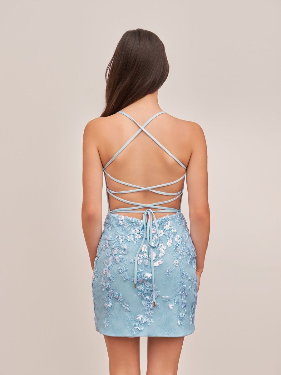 Scarlett |Sheath Lace Corset Homecoming Dress - KissProm