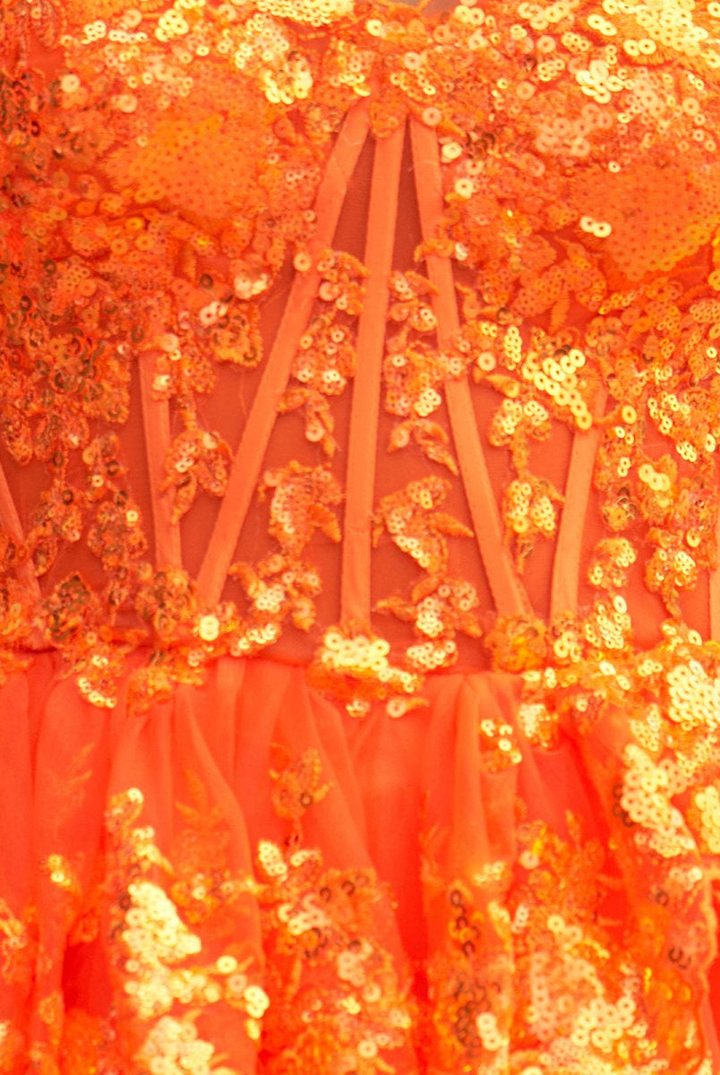 Emma | A Line One Shoulder Navy Tiered Lace Short Homecoming Dress - KissProm