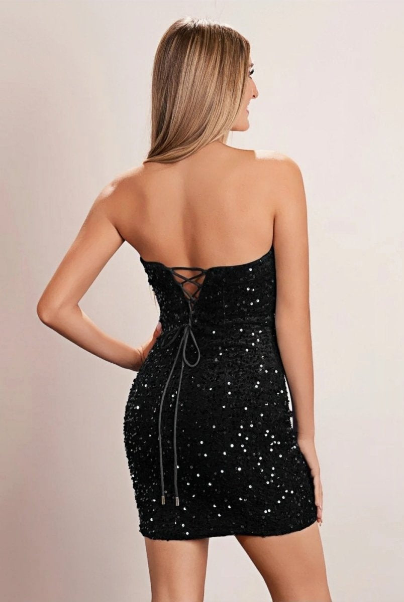 Evora | Bodycon Royal Blue Sweetheart Sequin Short Homecoming Dresses - KissProm