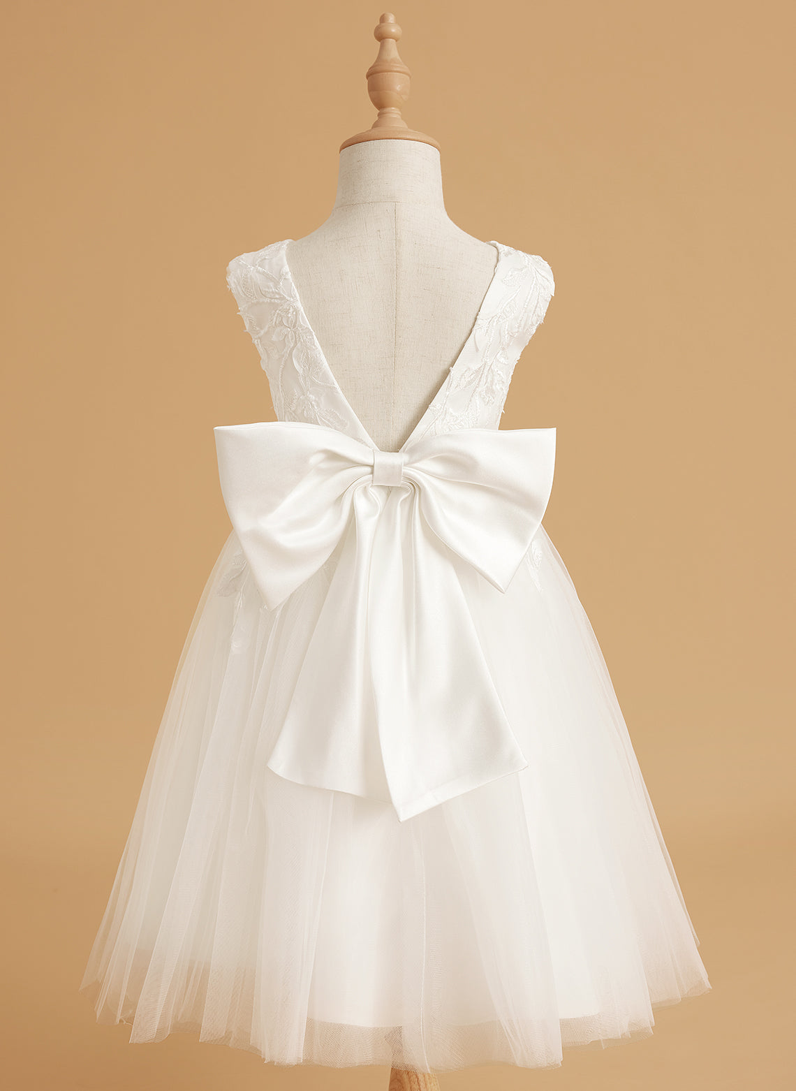 Grace V-neckline Lace Tulle Flower Girl Dress