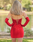 Pink Strapless Ruched Bodycon Homecoming Dress