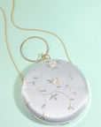 White Embroidery Handbag