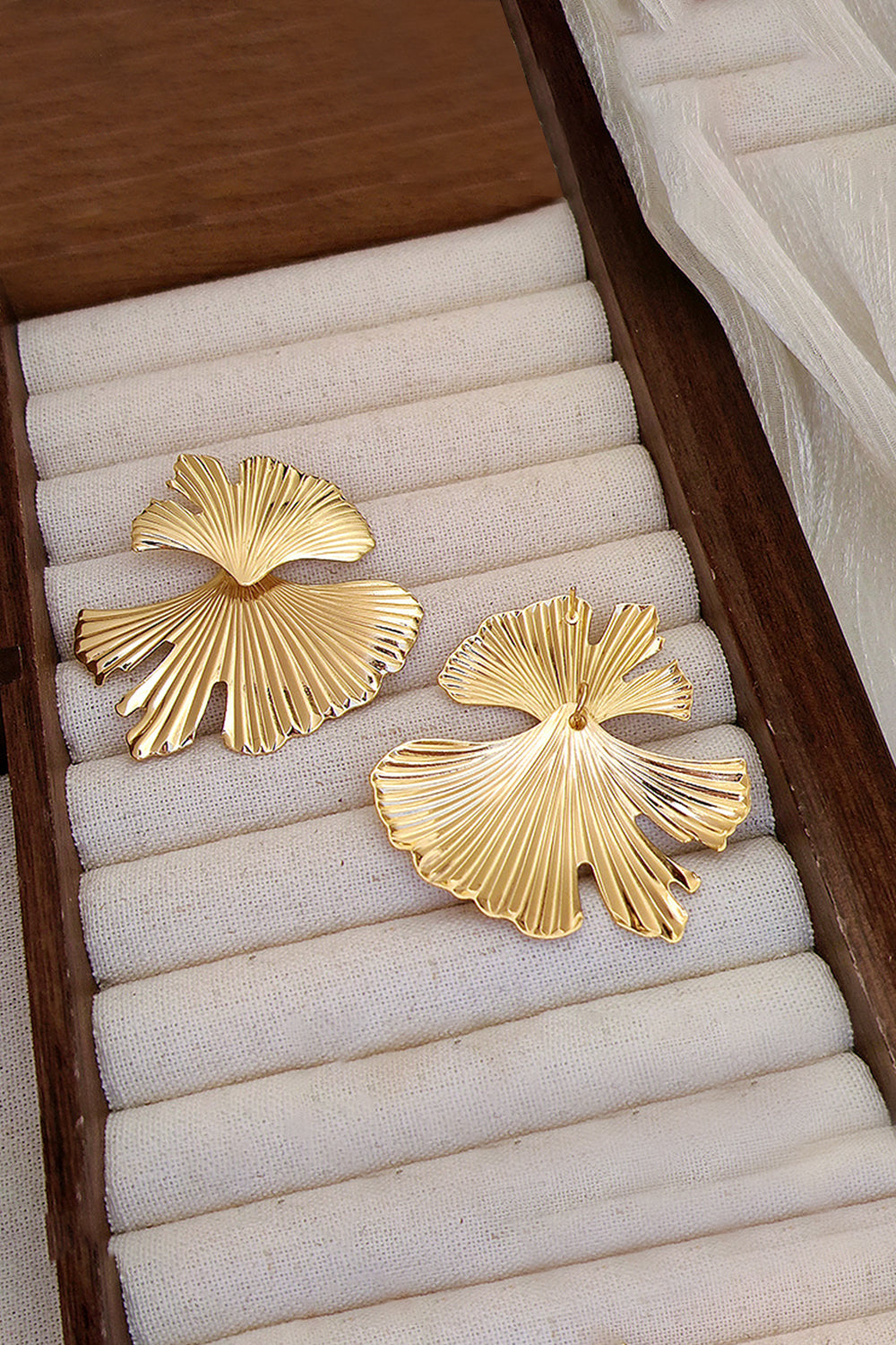 Ginkgo Leaf Flower Earrings