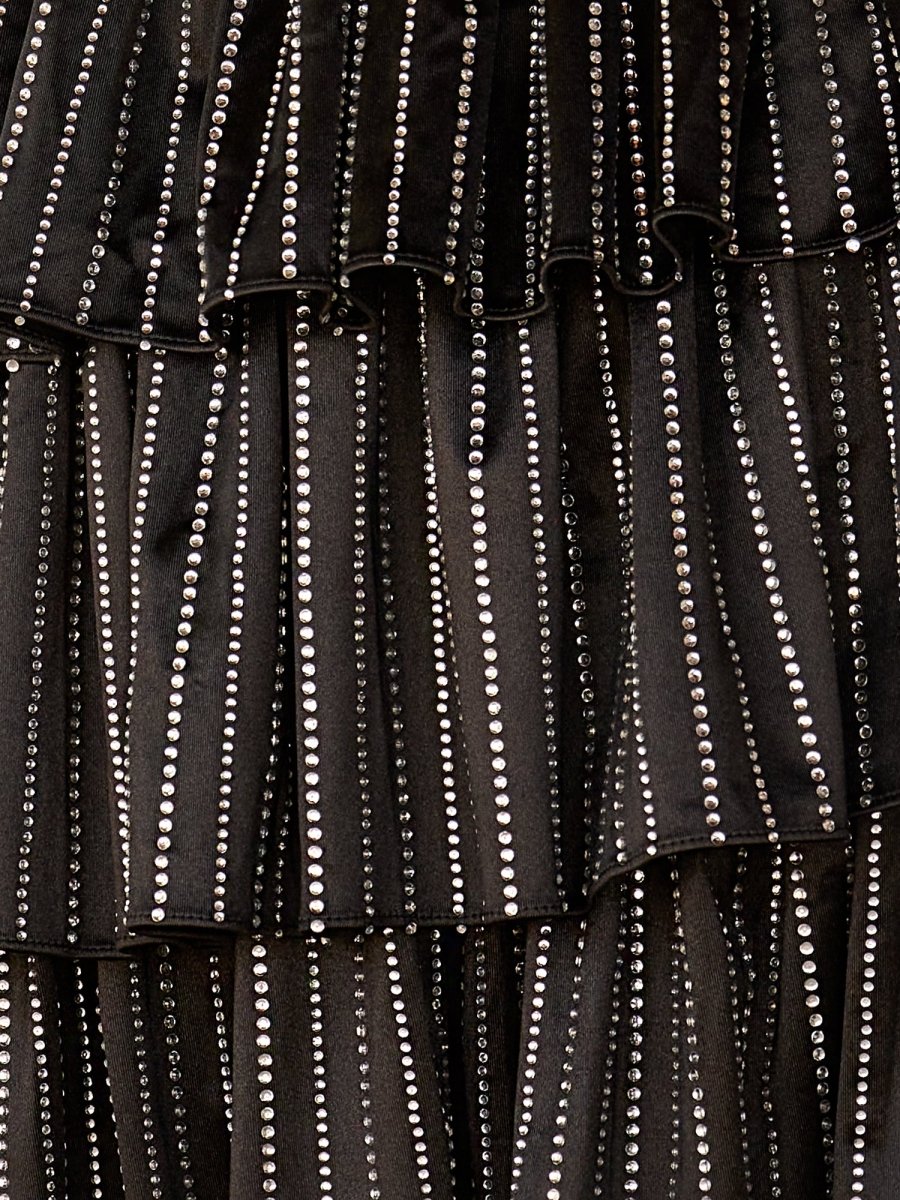 Deb | Glitter Black Strapless A - Line Corset Short Homecoming Dress with Beading - KissProm