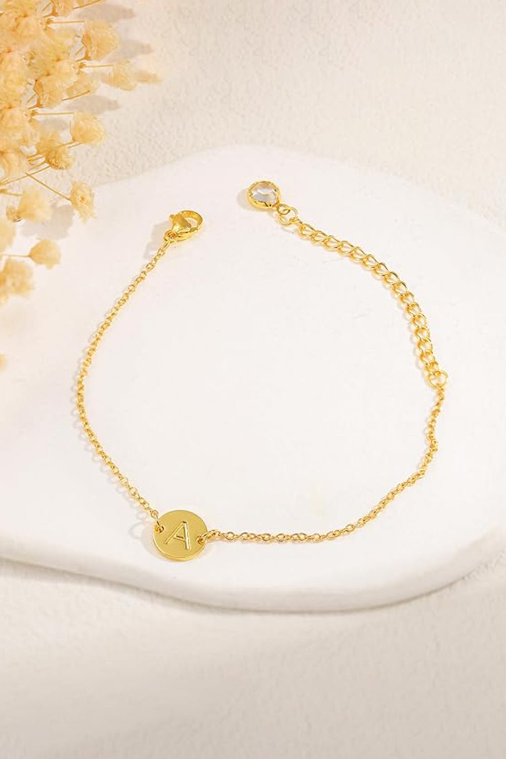 Gold Letter Initial Monogram Bracelets for Women