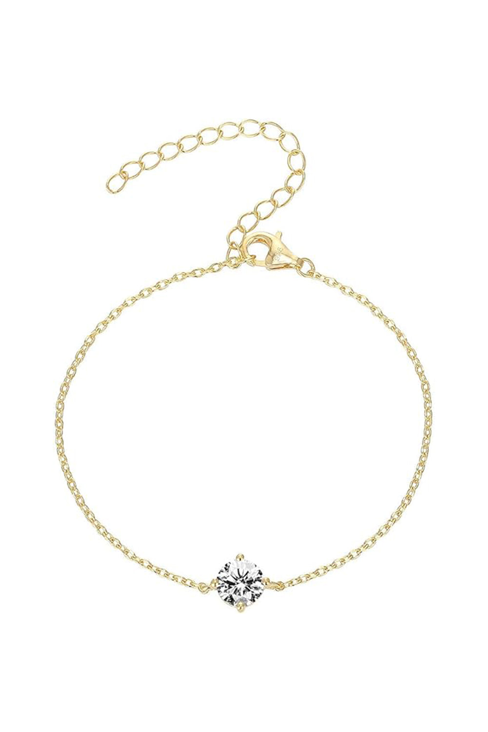 Gold Plated Zirconia Solitaire Diamond Bracelets