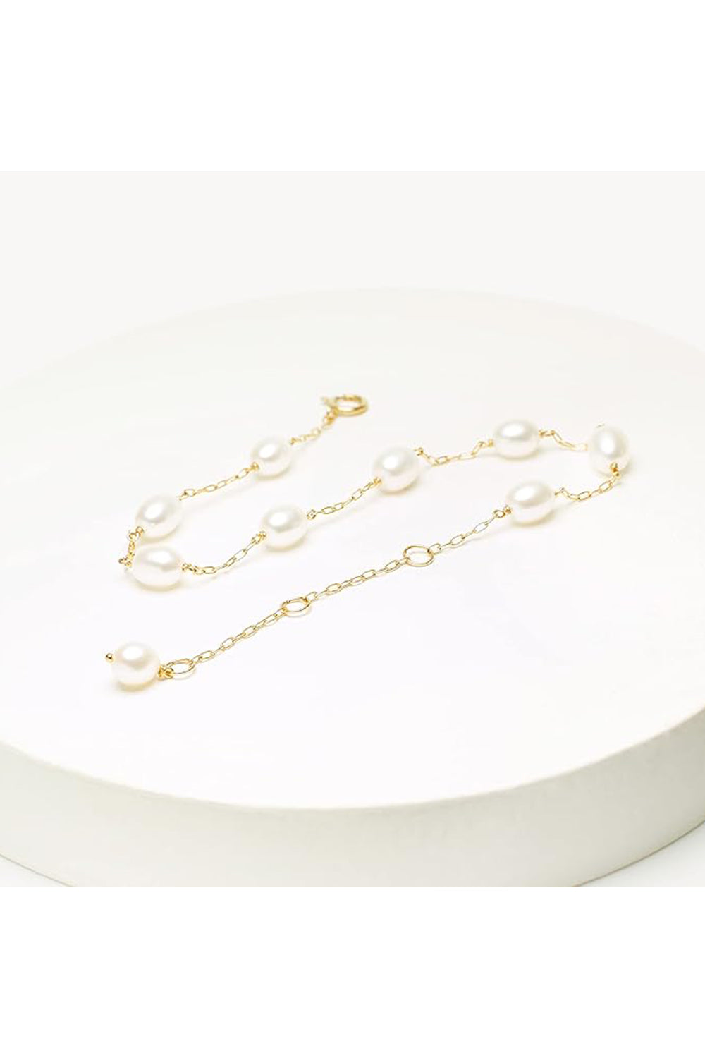 Gold Tin Cup Pearl Adjustable Bracelets