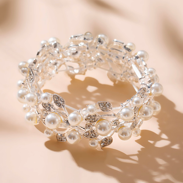 Bride and Bridesmaids Silver Pearl Chain Bracelets