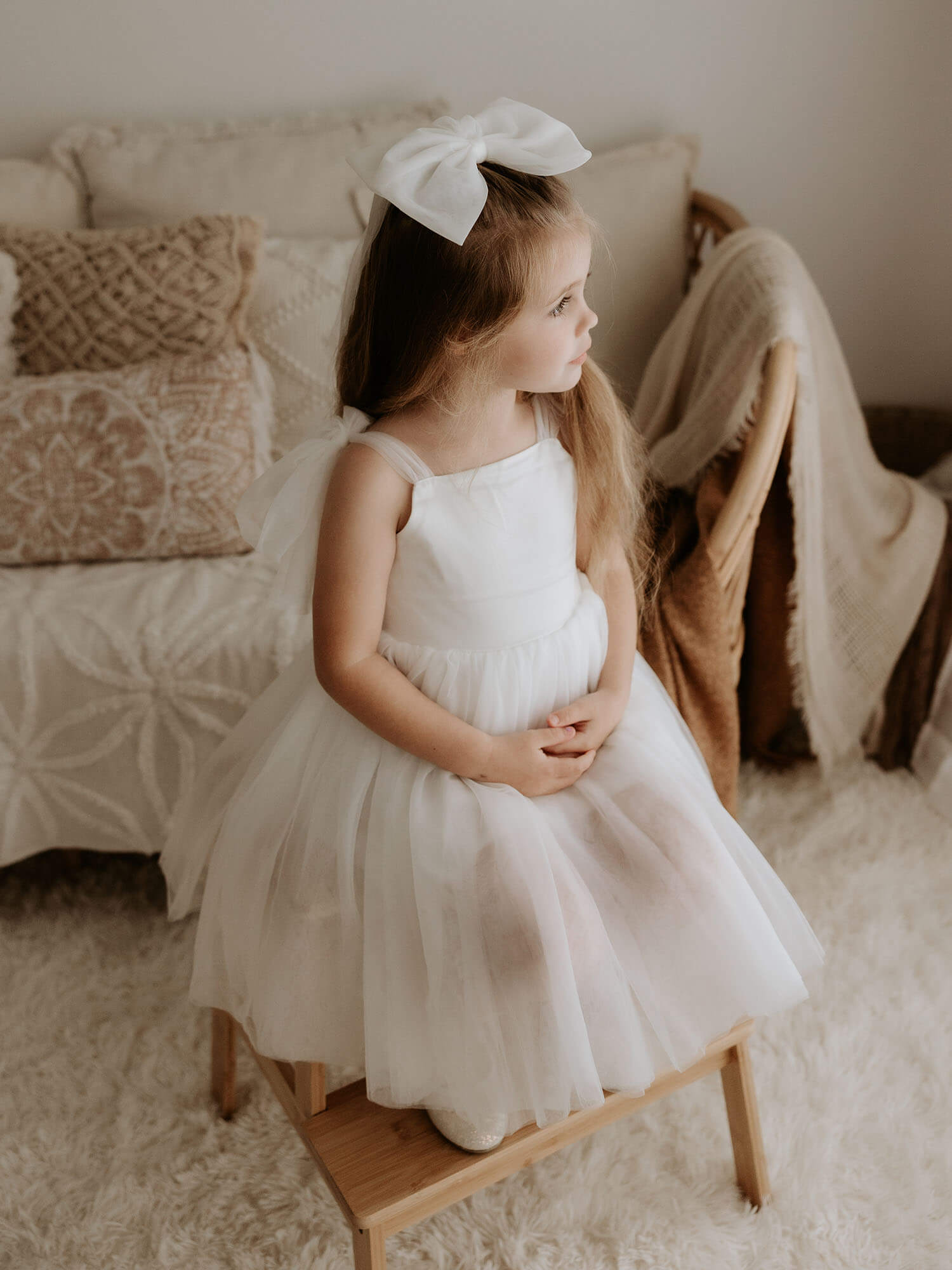 Vivian Tie-Strap Tulle Flower Girl Dress