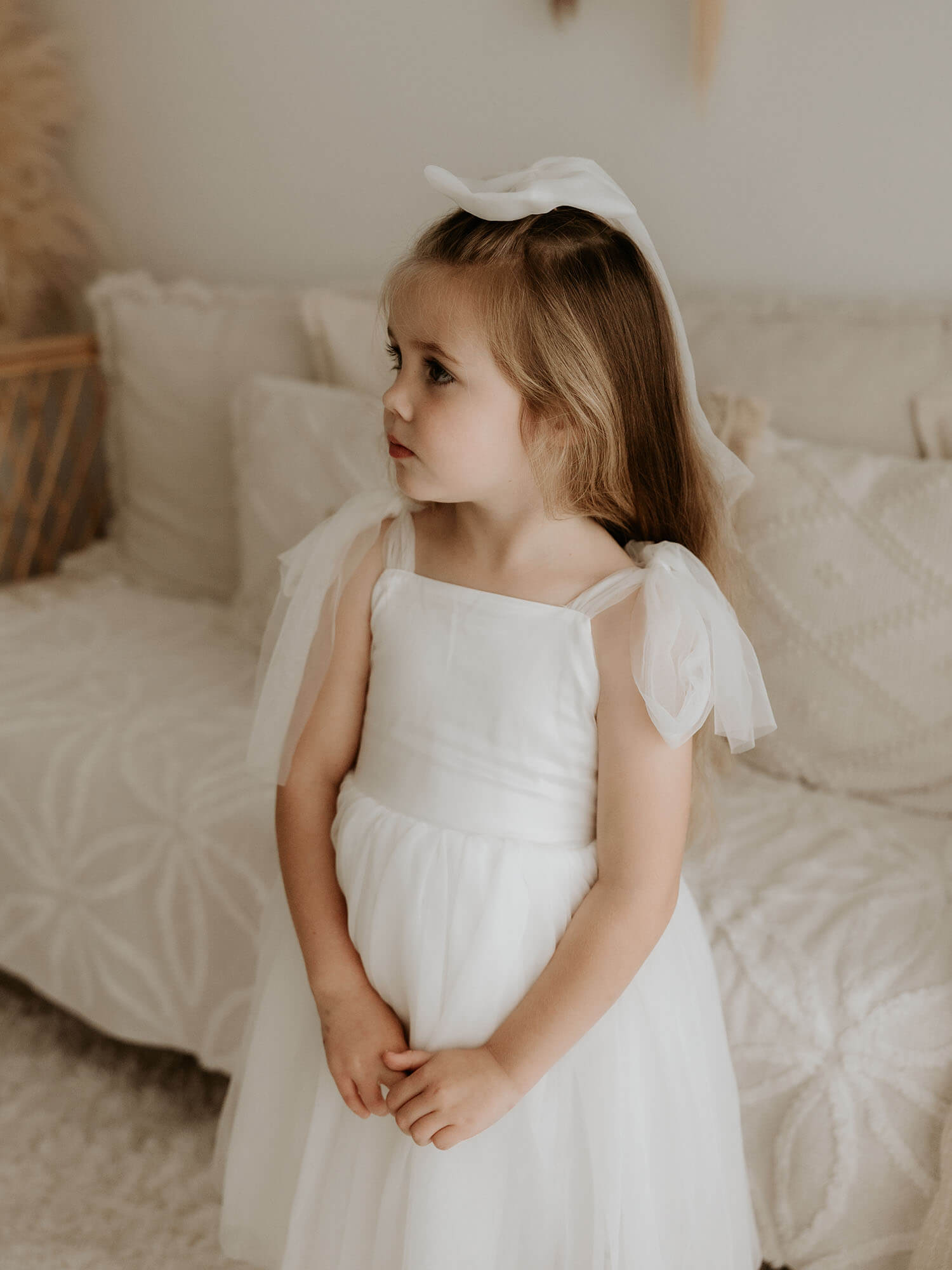 Vivian Tie-Strap Tulle Flower Girl Dress