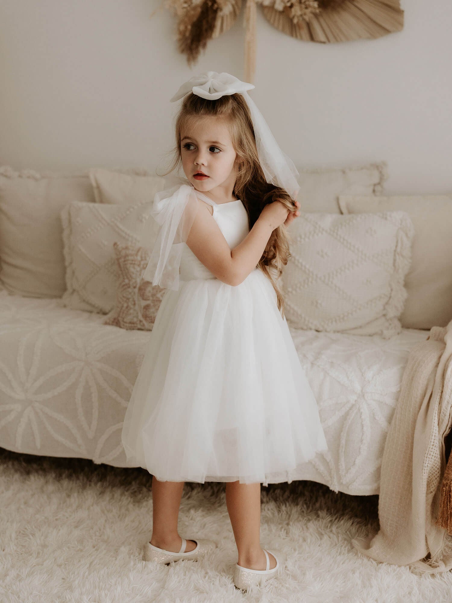 Vivian Tie-Strap Tulle Flower Girl Dress
