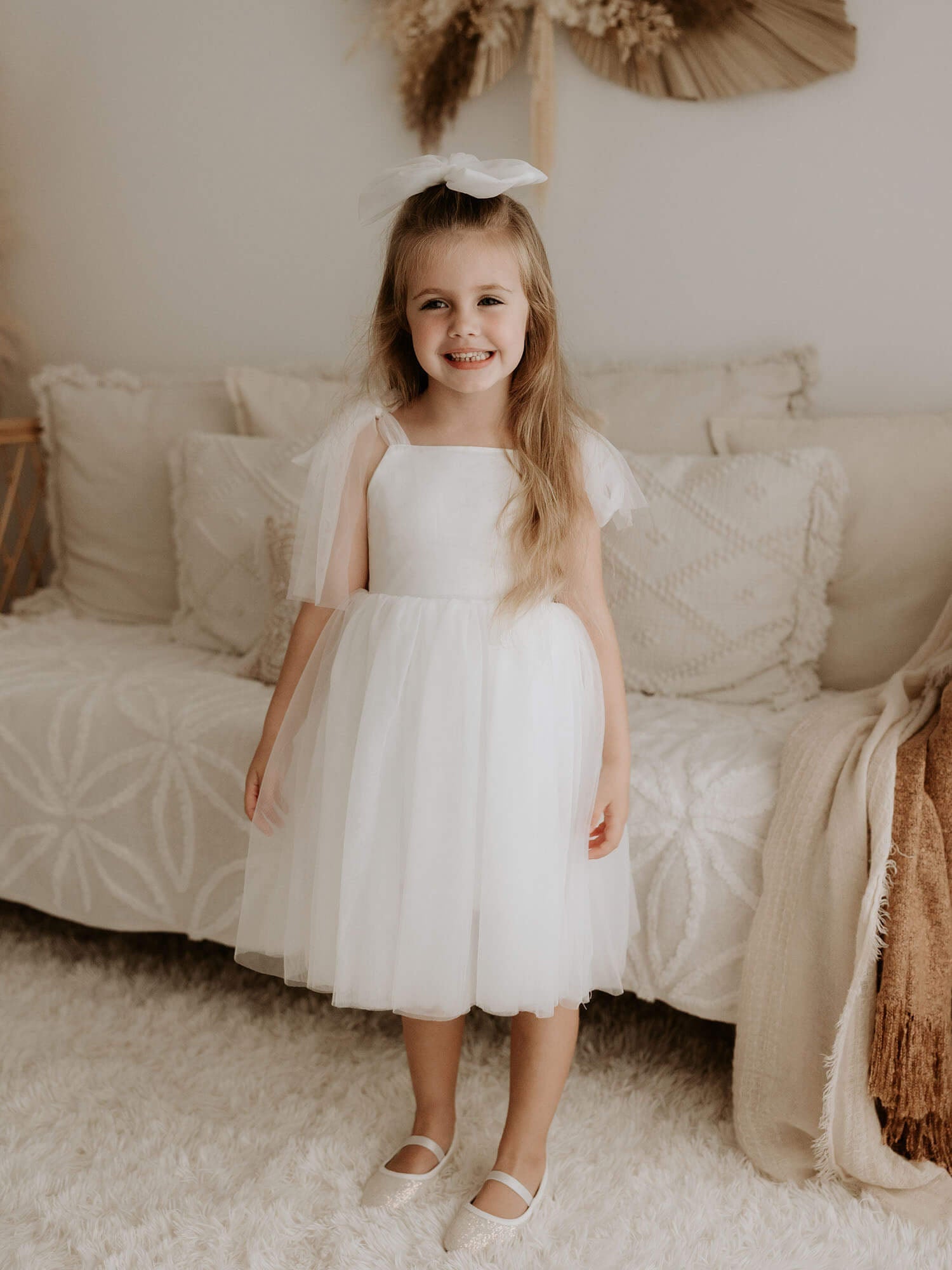 Vivian Tie-Strap Tulle Flower Girl Dress