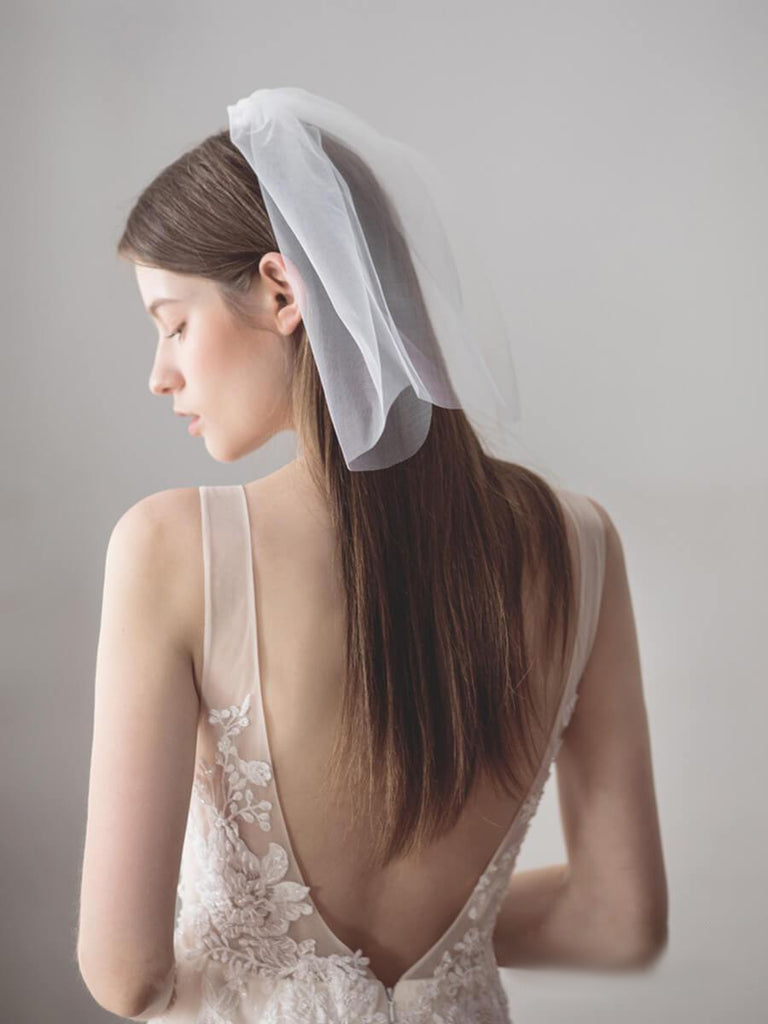 Ivory Tulle Blusher Wedding Veils Simple Bridal Veil