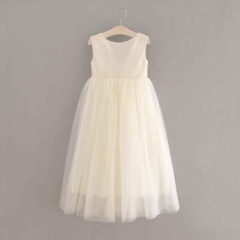Aria Sequined Tulle Flower Girl Dress