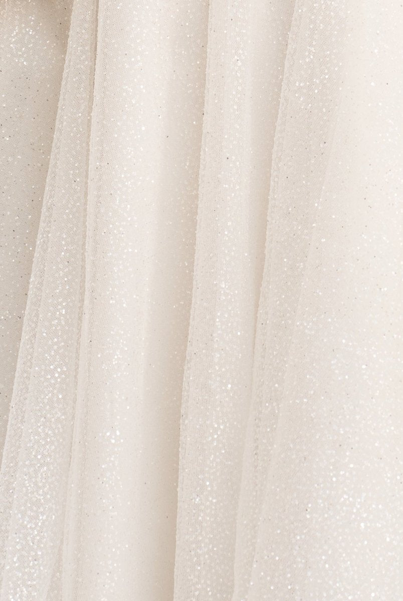 Jessalyn | A - Line Tie Shoulder Ivory Spraying Short Party Dress - KissProm