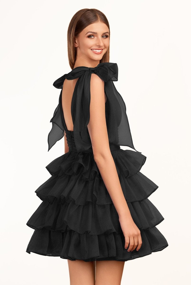 Joleen | Trendy A - Line Royal Blue Tiered Homecoming Dress with Bow - KissProm