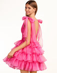 KissDress Trendy A-Line Royal Blue Tiered Homecoming Dress with Bow | Crafted from durable polyester, the V-neckline frames your face beautifully. Shine bright on your special night in this comfortable and luxurious dress.