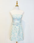 Pink Sheath Strapless Short Homecoming Dress With Belt