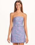 Pink Sheath Strapless Short Homecoming Dress With Belt