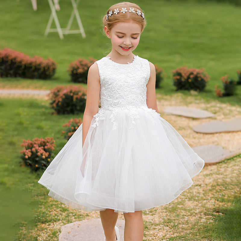 Lily Lace Appliqued Tulle Flower Girl Dress