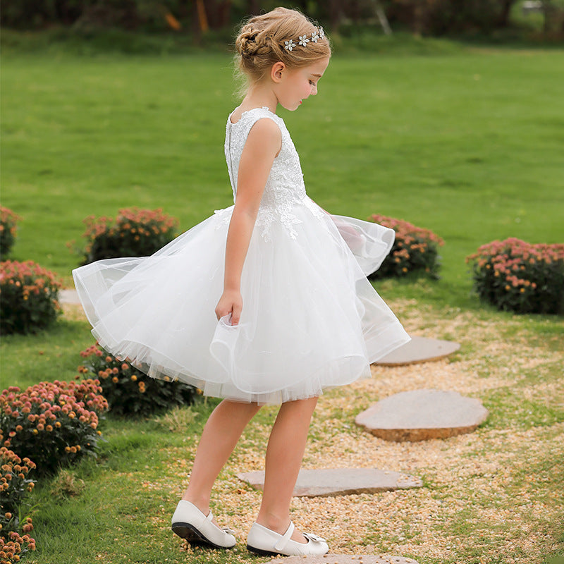 Lily Lace Appliqued Tulle Flower Girl Dress