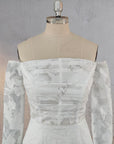 Mermaid Off the Shoulder Long Sleeves Wedding Dress with Slit