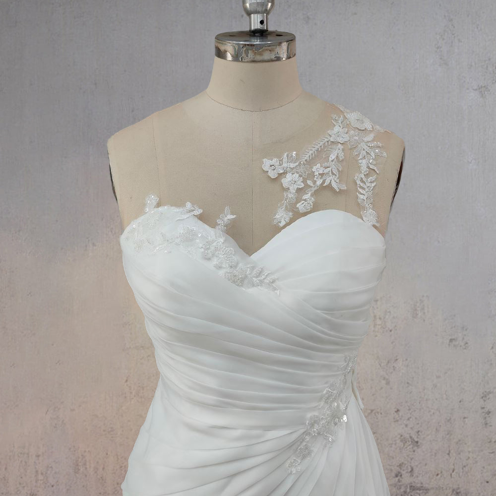 Mermaid Pearled Enchantment Lace Appliqued Wedding Dresses