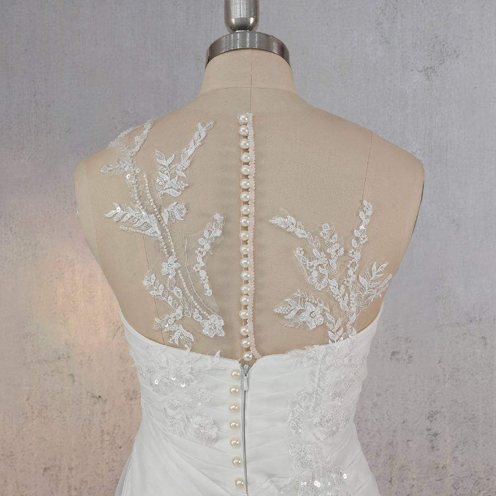 Mermaid Pearled Enchantment Lace Appliqued Wedding Dresses