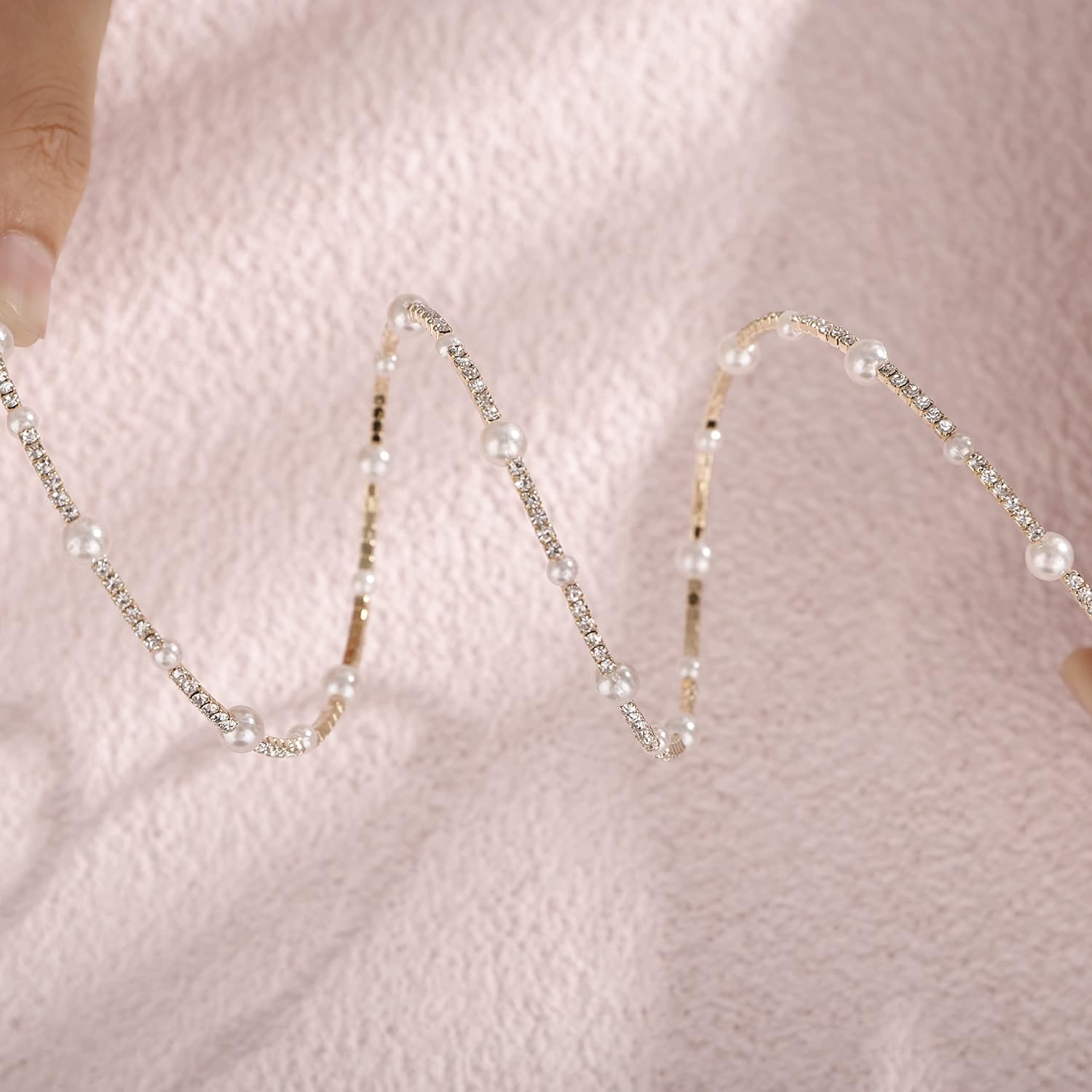 Multi Layered Stretch Wrap Silver Bracelets with Rhinestone