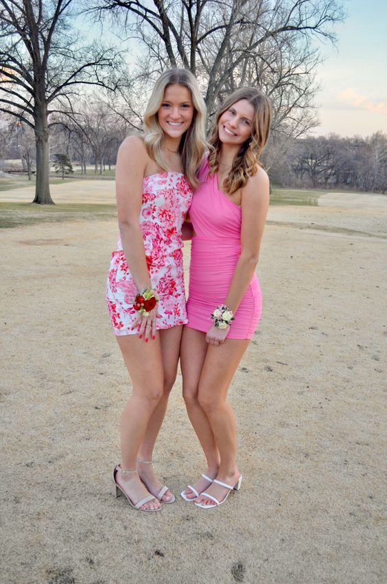 Strapless Floral Print Homecoming Dress With Split