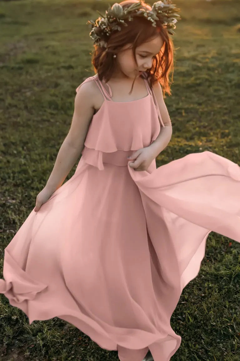 Layla Spaghetti Straps Chiffon Flower Girl Dress