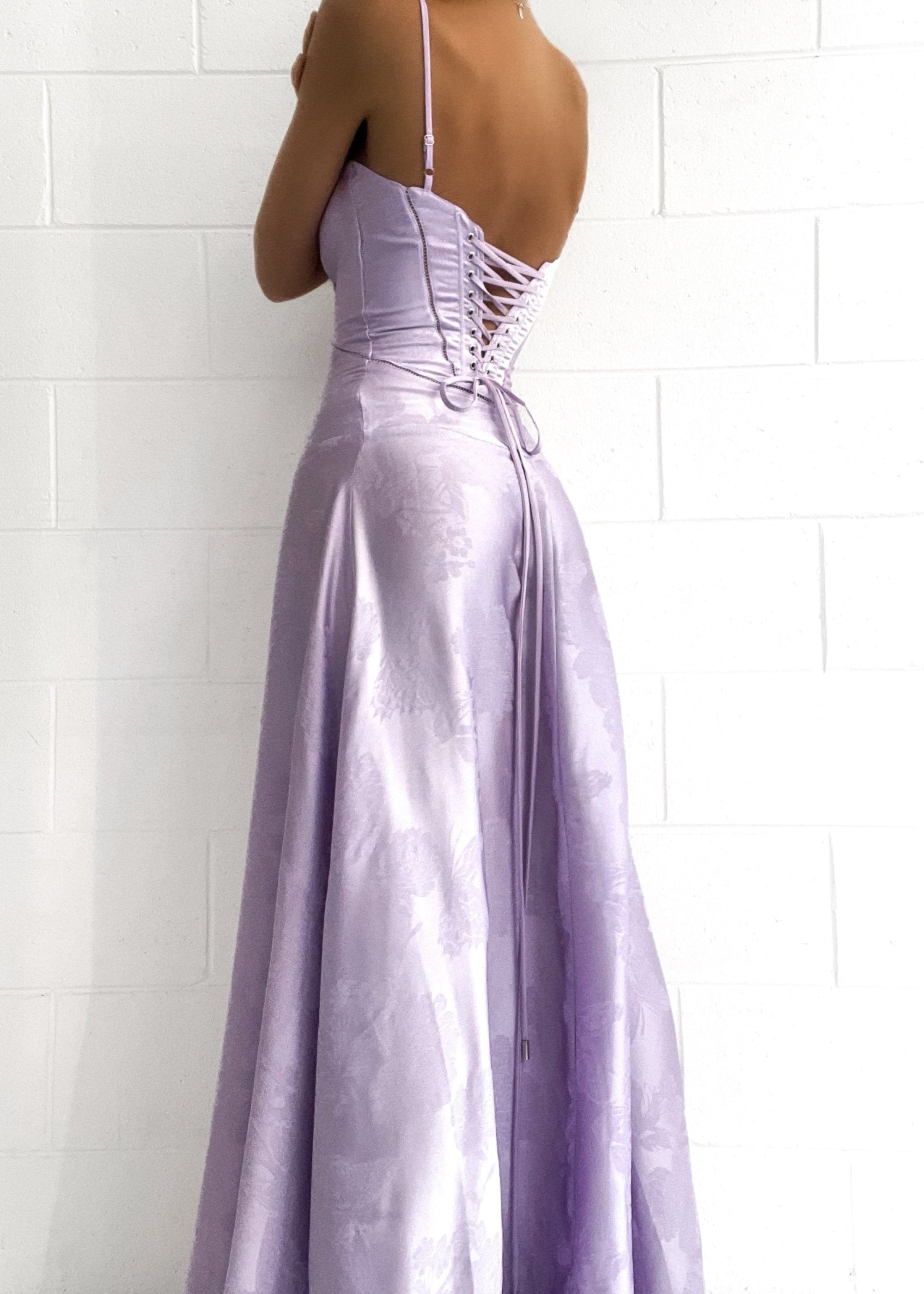 Mermaid Lavender Spaghetti Straps Prom Dress