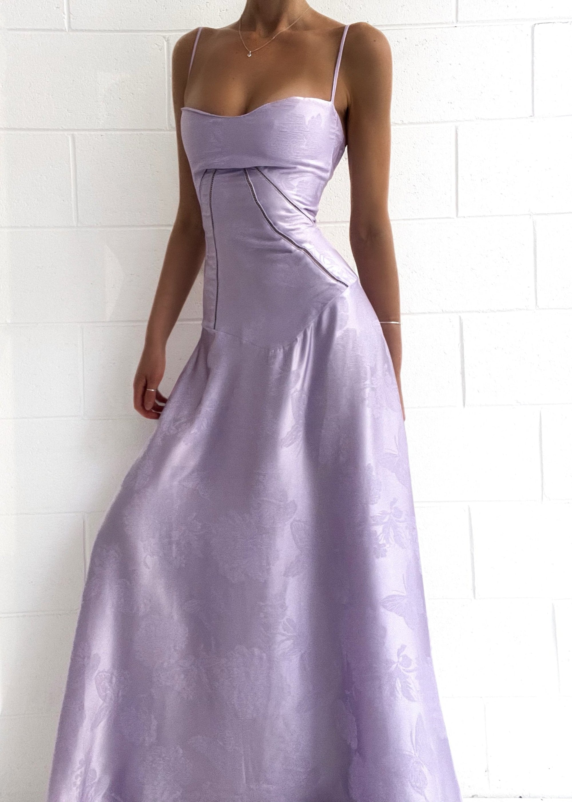 Mermaid Lavender Spaghetti Straps Prom Dress