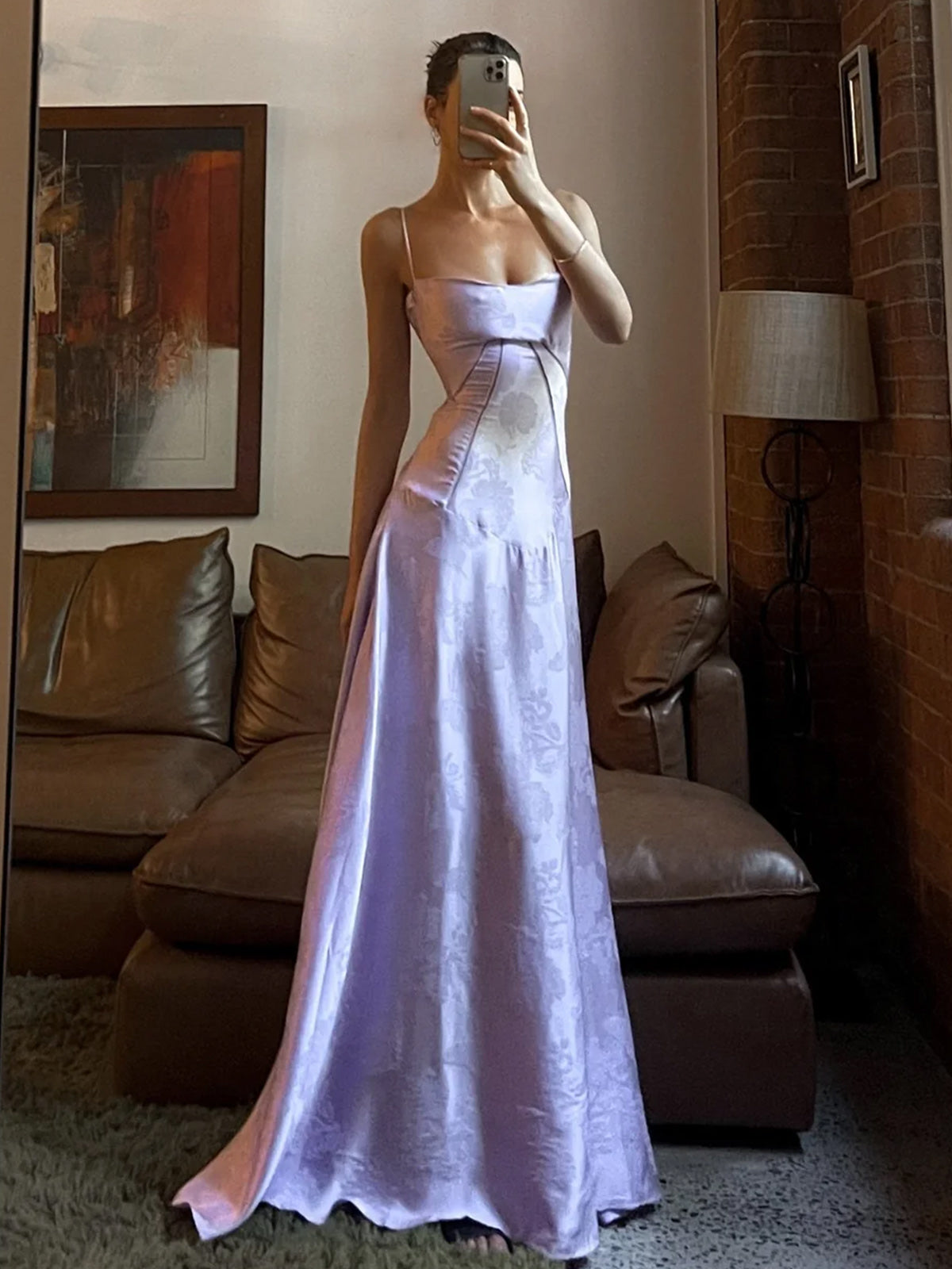 Mermaid Lavender Spaghetti Straps Prom Dress