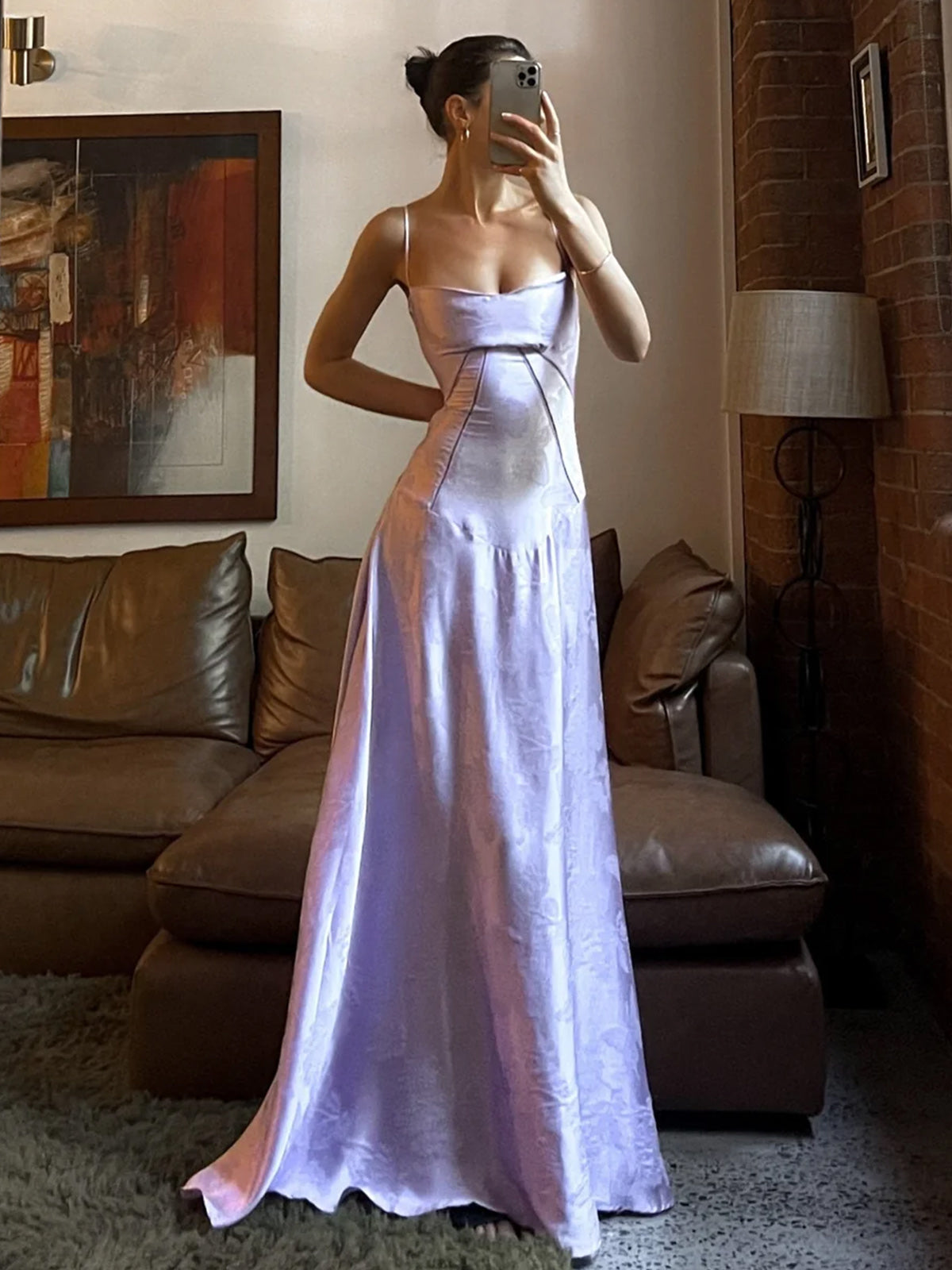 Mermaid Lavender Spaghetti Straps Prom Dress