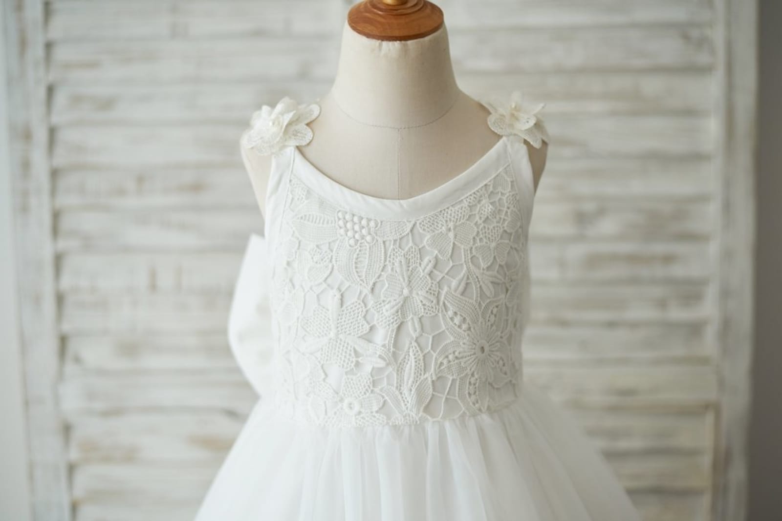 Milly Lace Tulle V Back Flower Girl Dress