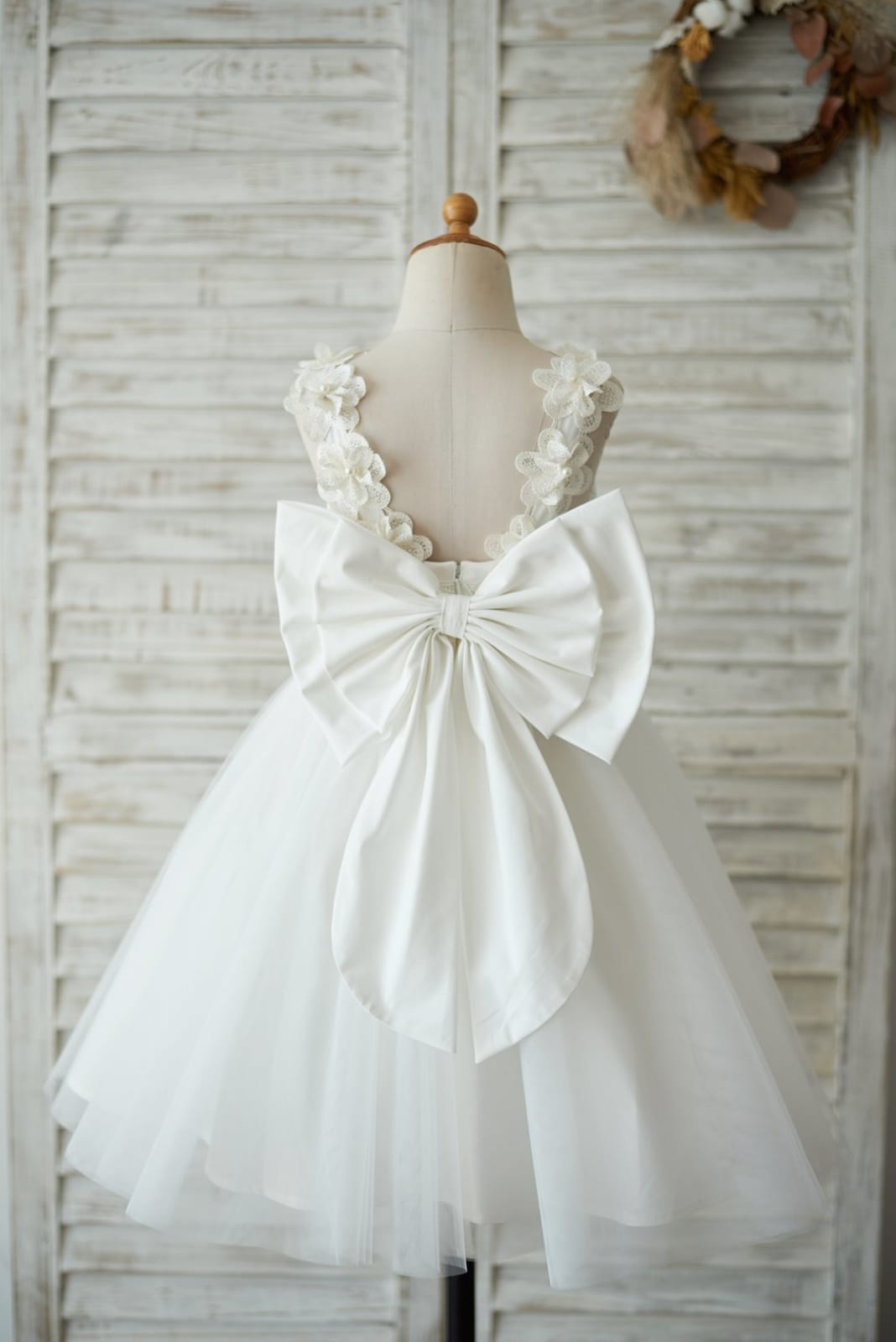 Milly Lace Tulle V Back Flower Girl Dress