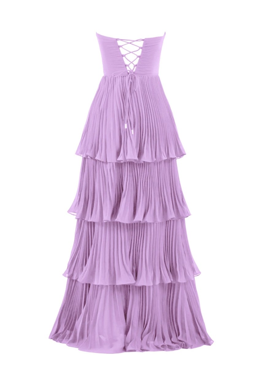 Khalani | Strapless Emerald Green Ruffle Multi - Layer Long Prom Dress - KissProm