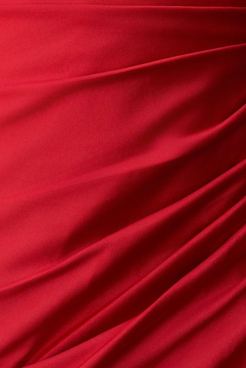 Gia |Sheath Deep V Neck Pleated Satin Homecoming Dress - KissProm